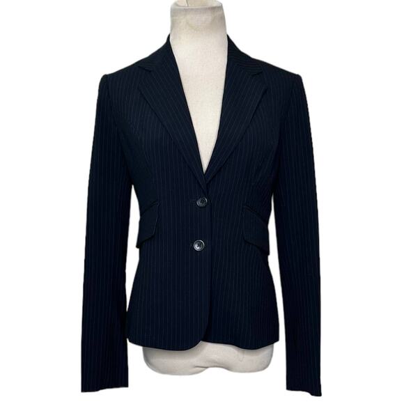 The Limited black pinstriped long sleeves 2 buttoned lined blazer size 0 - Picture 1 of 12